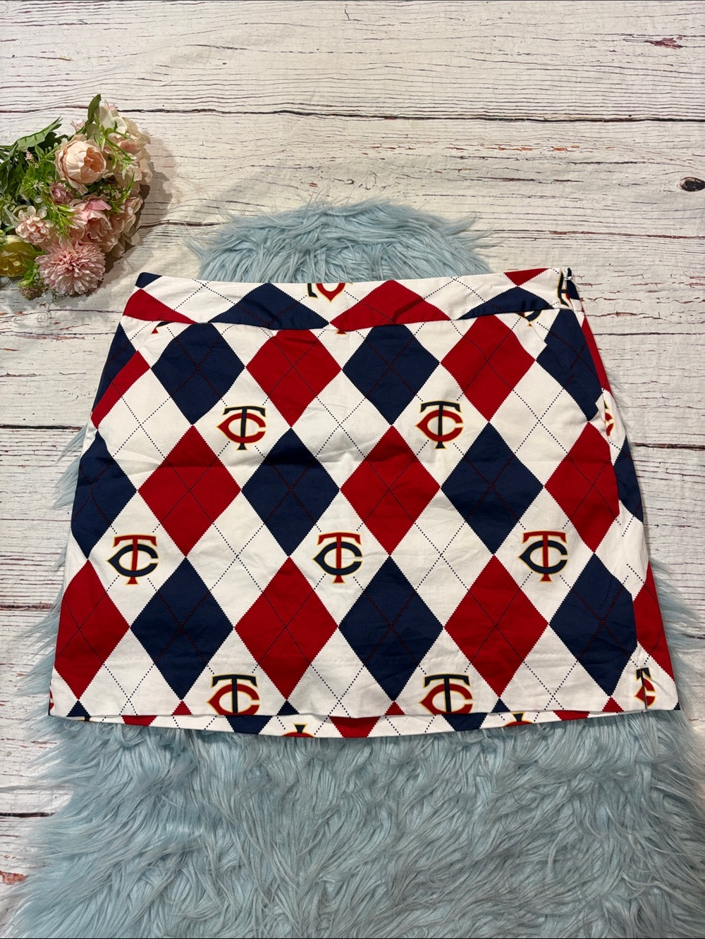 Loudmouth Golf Minnesota Twins Baseball Mini Skirt Skort argyle performance